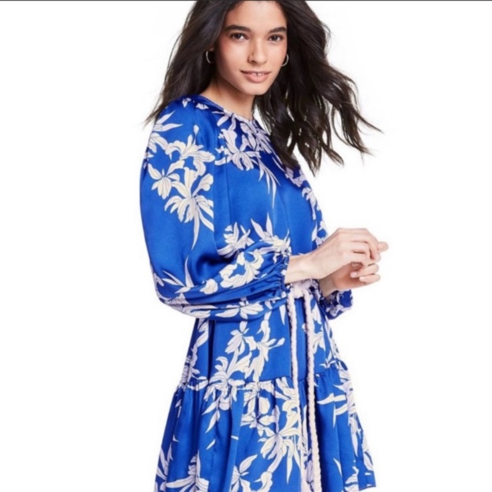 Alexis Blue and White Floral Mini Dress